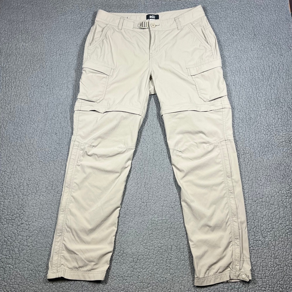 REI Co-op Convertible Pants Women 10P Sahara Zip Off Cargo Khaki Hiking Outdoor